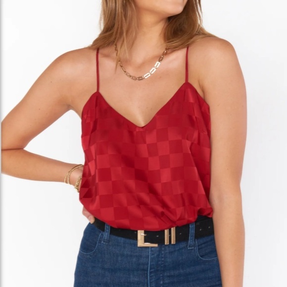 Excellent Condition Show Me Your MuMu Red Checkered Camisole Size Small - Picture 1 of 8
